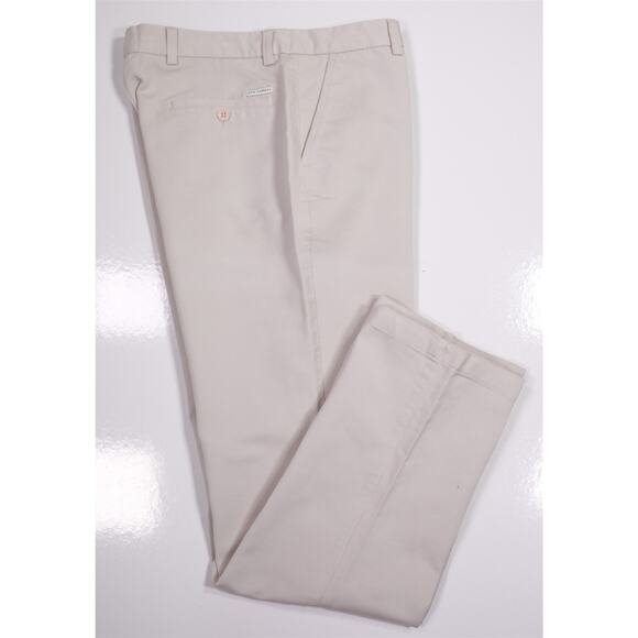 Via Veneto Beige Twill Cotton Flat Front Chino Pants 32x32 - Picture 1 of 7